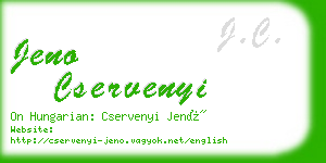 jeno cservenyi business card